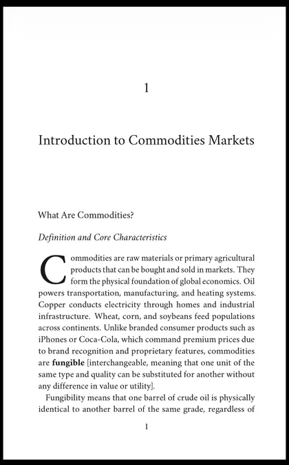 Opening page of Chapter 1 of Commodities: Introduction to Commodities Markets
