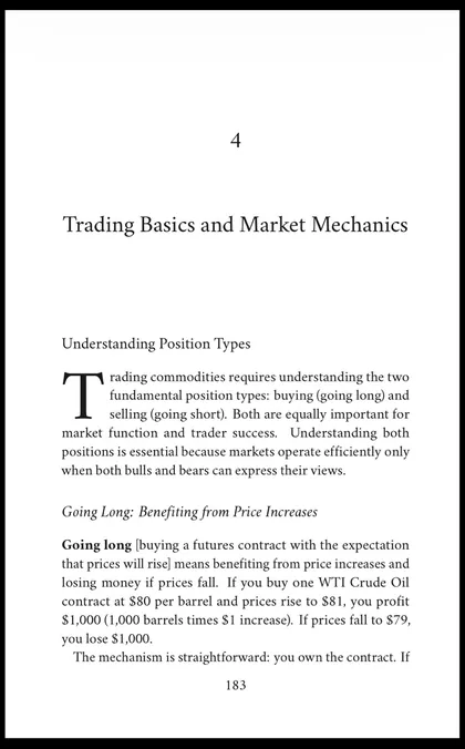 Opening page of Chapter 4 of Commodities: Trading Basics and Market Mechanics