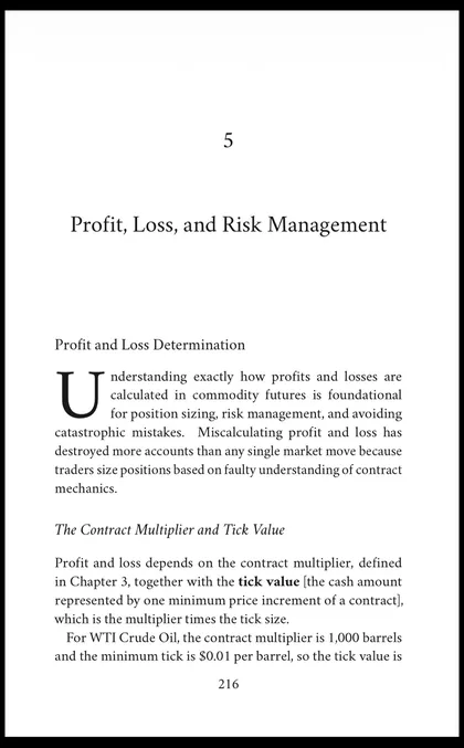 Opening page of Chapter 5 of Commodities: Profit, Loss, and Risk Management