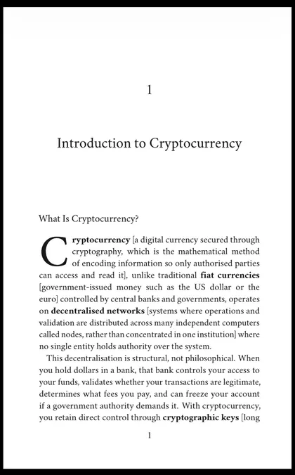 Opening page of Chapter 1 of Cryptocurrencies: Introduction to Cryptocurrency