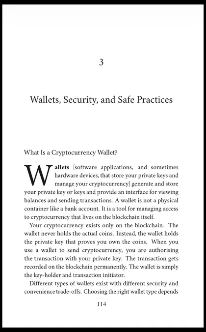 Opening page of Chapter 3 of Cryptocurrencies: Wallets, Security, and Safe Practices