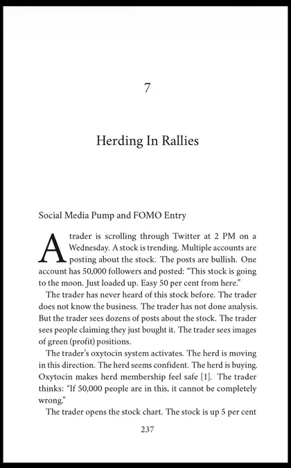 Opening page of Chapter 7 of Neurochemistry & Market Behaviour: Herding In Rallies