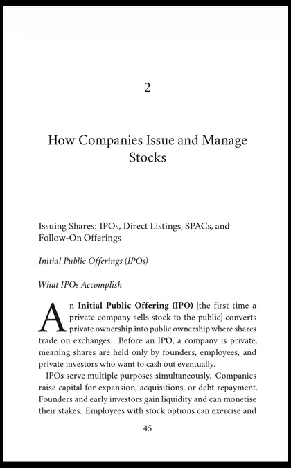 Opening page of Chapter 2 of Stocks & Equities: How Companies Issue and Manage Stocks