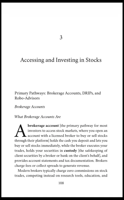 Opening page of Chapter 3 of Stocks & Equities: Accessing and Investing in Stocks